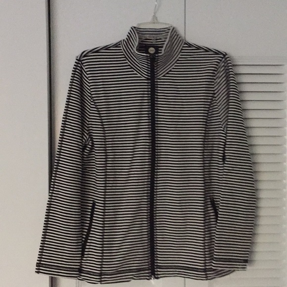 Black and cream striped zip up - Picture 2 of 6